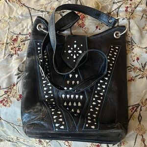 Black leather purse